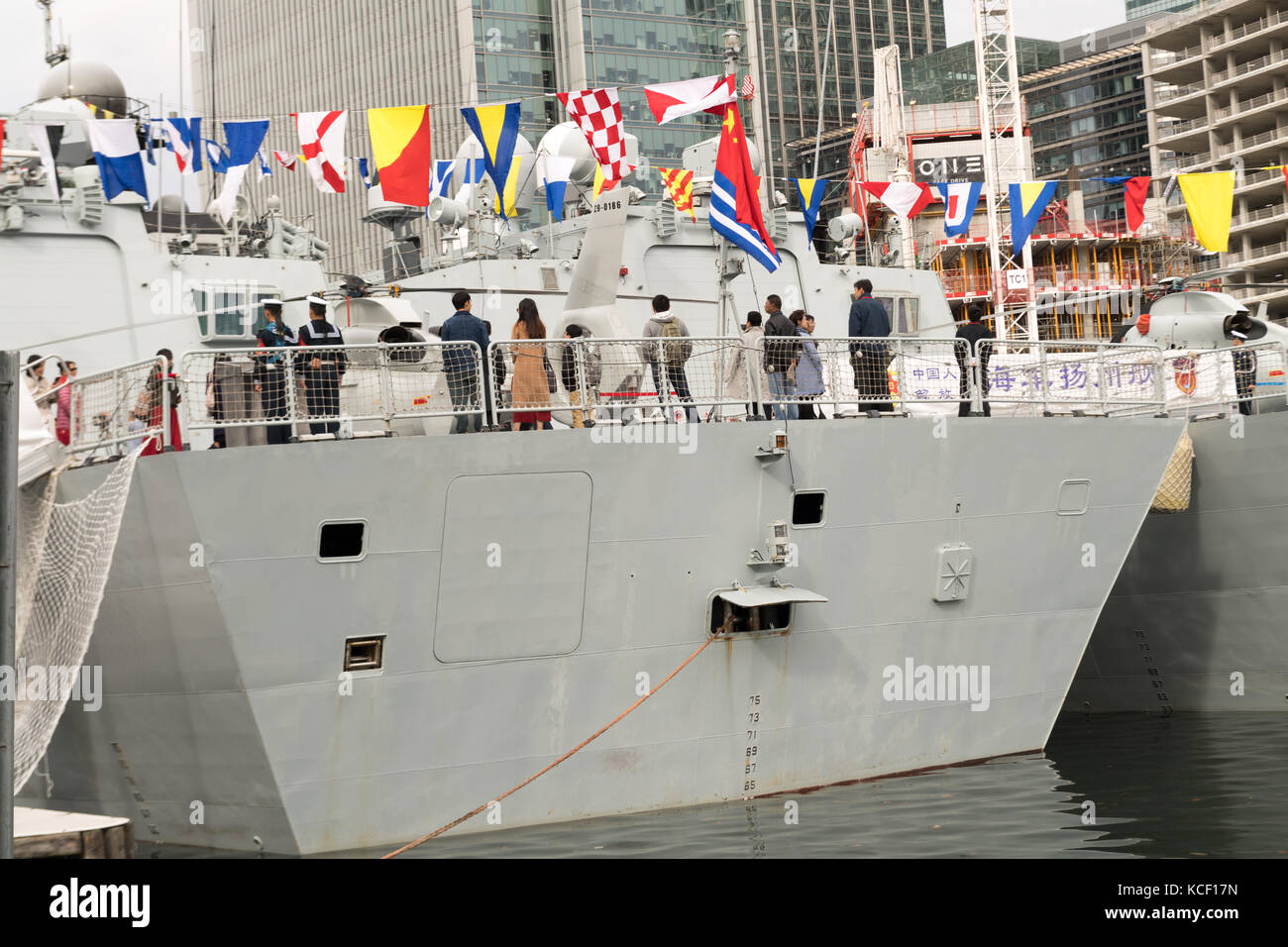 Typ 54a Fregatten huanggang und yangzhou Eine gute Bezahlung wird auf Besuch in London. Credit: Ian Davidson/alamy leben Nachrichten Stockfoto