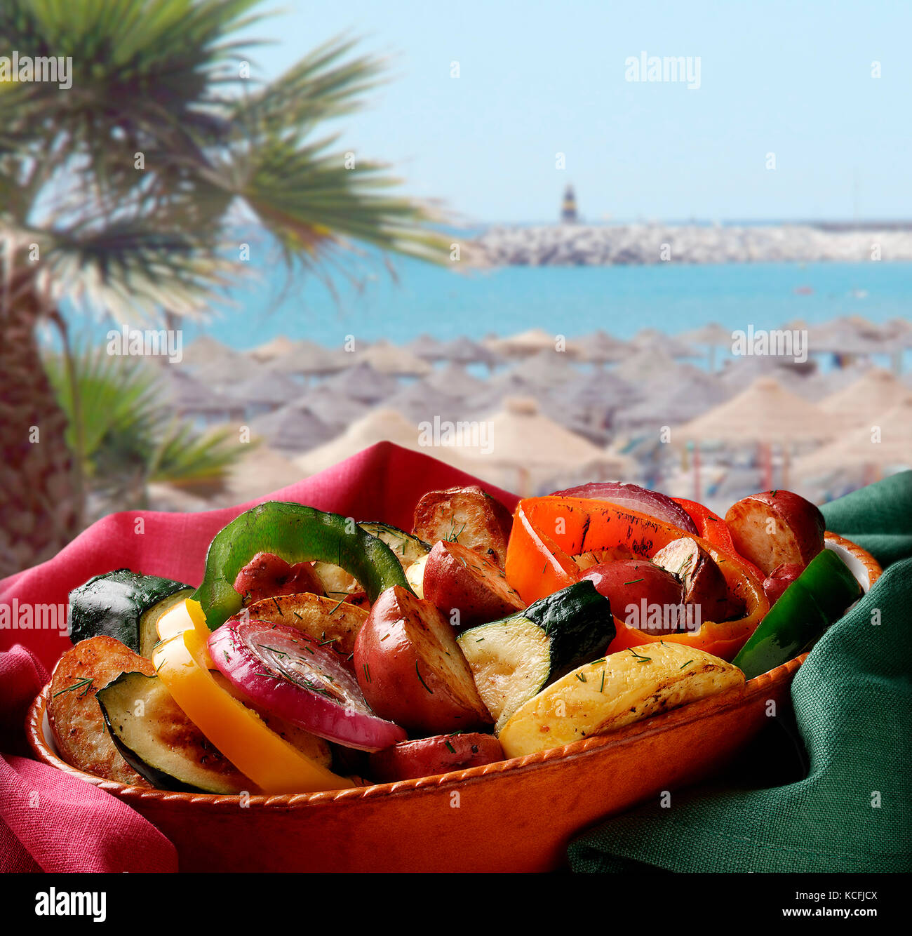 Gegrilltes Gemüse in Spanien Stockfoto