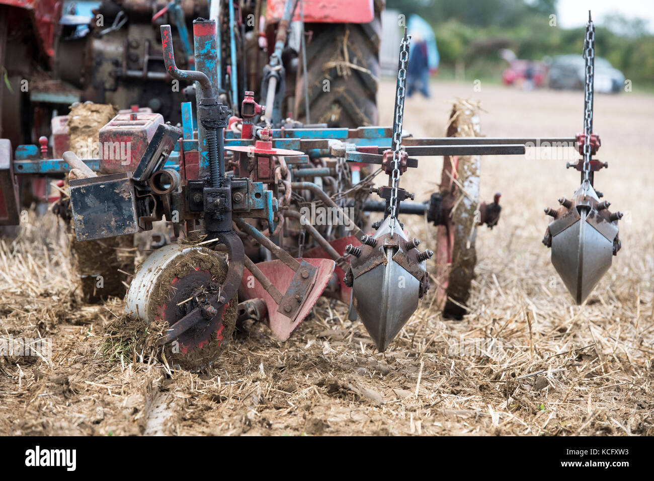 Oldtimer Traktor Pflügen Wettbewerb auf Fairford, Faringdon, Filkins und Burford Pflügen Gesellschaft zeigen. Lechlade an der Themse, Gloucestershire, VEREINIGTES KÖNIGREICH Stockfoto