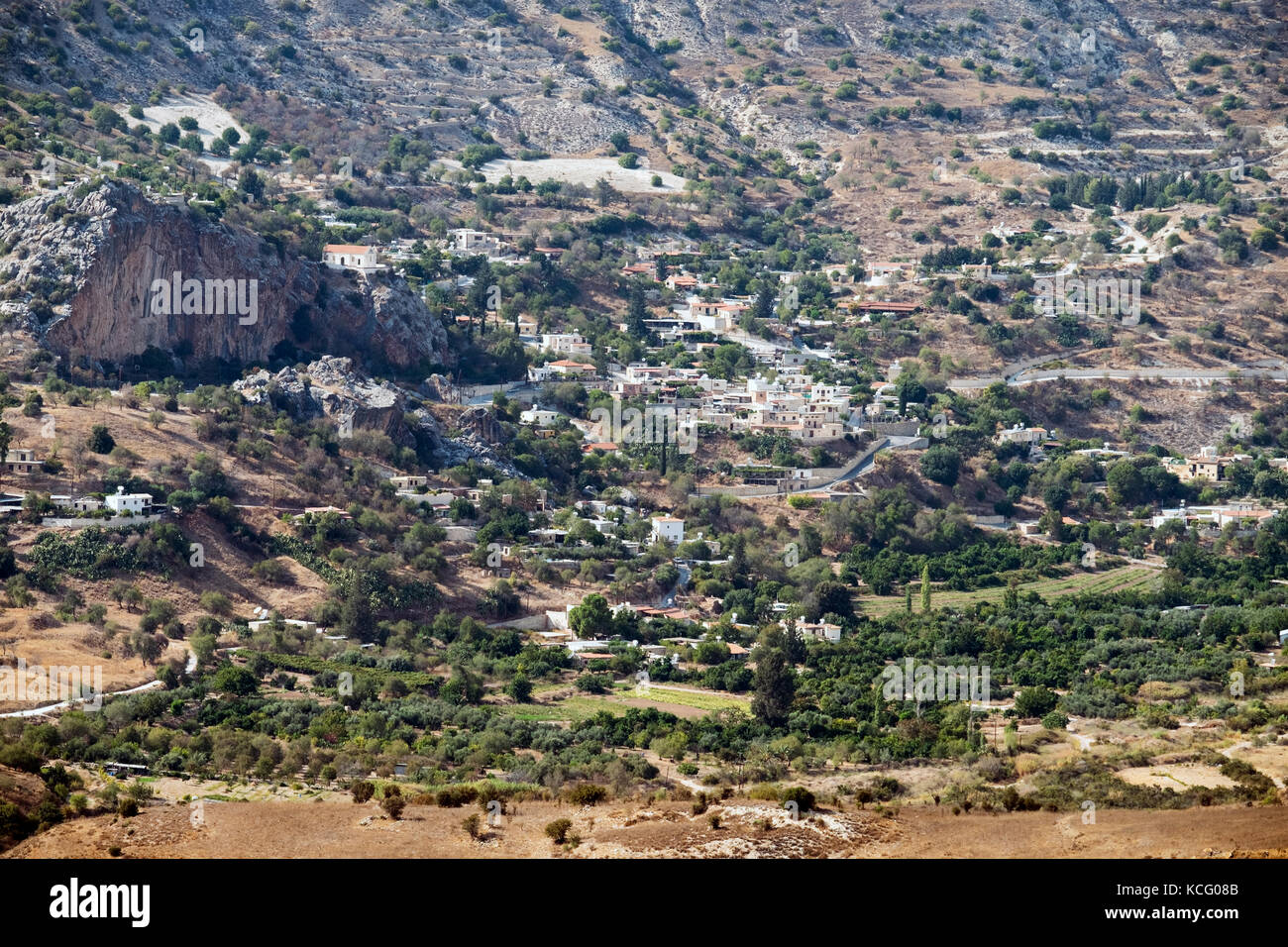 Episkopi Village ist ein traditionelles Zypern Dorf auf der Westseite des Ezousas Flusses gebaut. Es ist 12 Kilometer von Paphos entfernt. Stockfoto