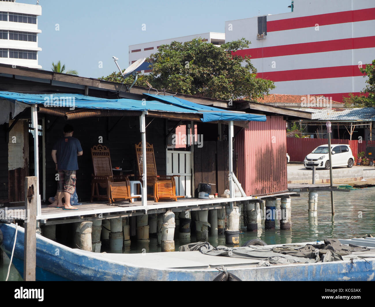 Haus am Chew Jetty in Penang, Malaysia. Stockfoto
