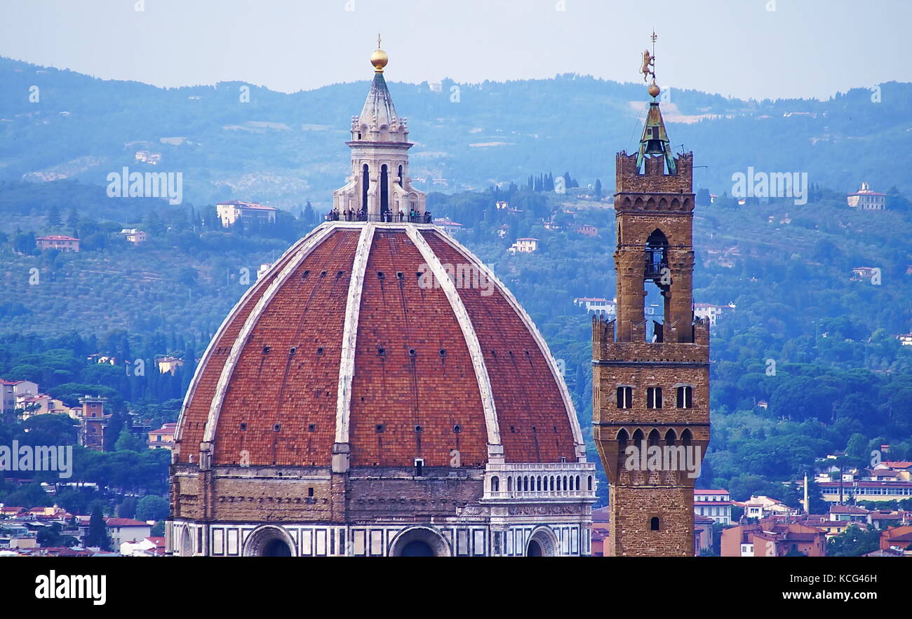 Blick auf Florenz von Forte Belvedere Italien Stockfoto