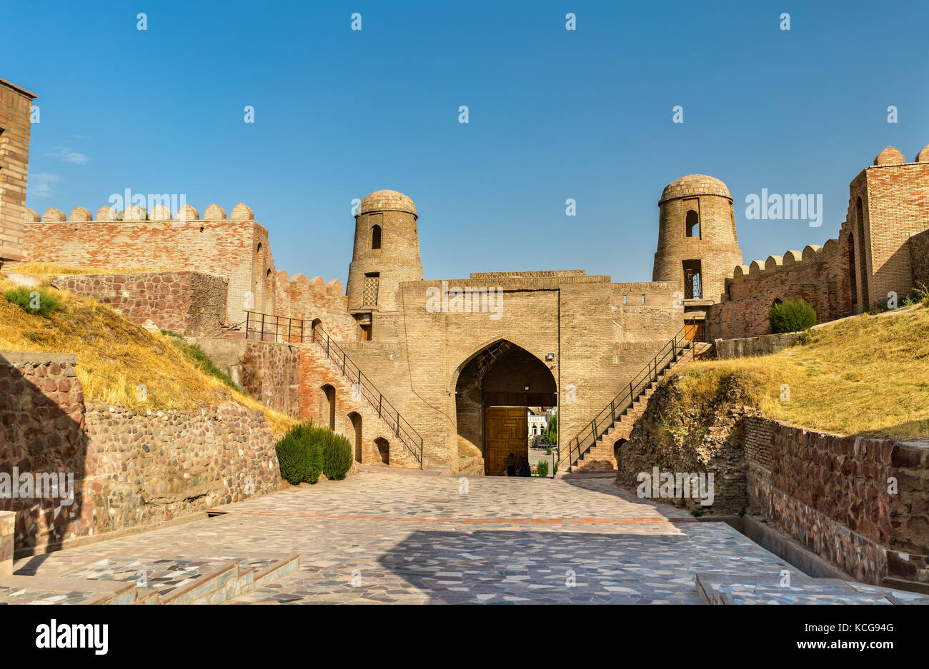 Eingang des hisor Festung in Tadschikistan Stockfoto