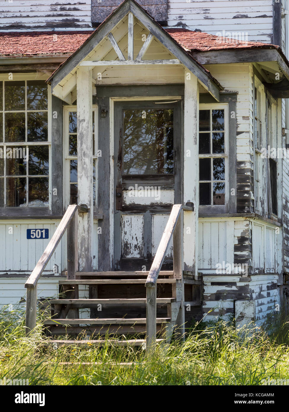 Verlassenes Haus, Silber Insel auf dem Sibley Halbinsel, Lake Superior, Ontario, Kanada. Stockfoto