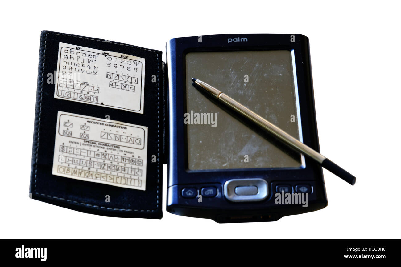 Einen Palm Handheld Computer, wie ein PDA - Personal Digital Assistant Stockfoto