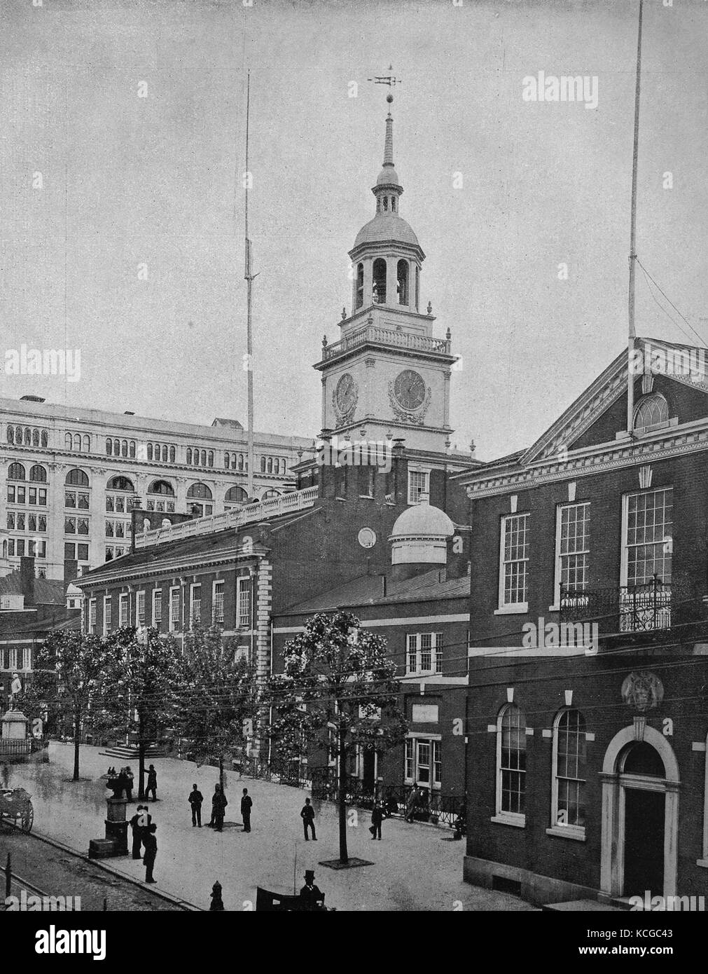 Vereinigten Staaten von Amerika, der Independence Hall in der Stadt Philadelphia im Staat Pennsyvania, digital verbesserte Reproduktion einer historischen Foto aus dem (geschätzten) Jahr 1899 Stockfoto