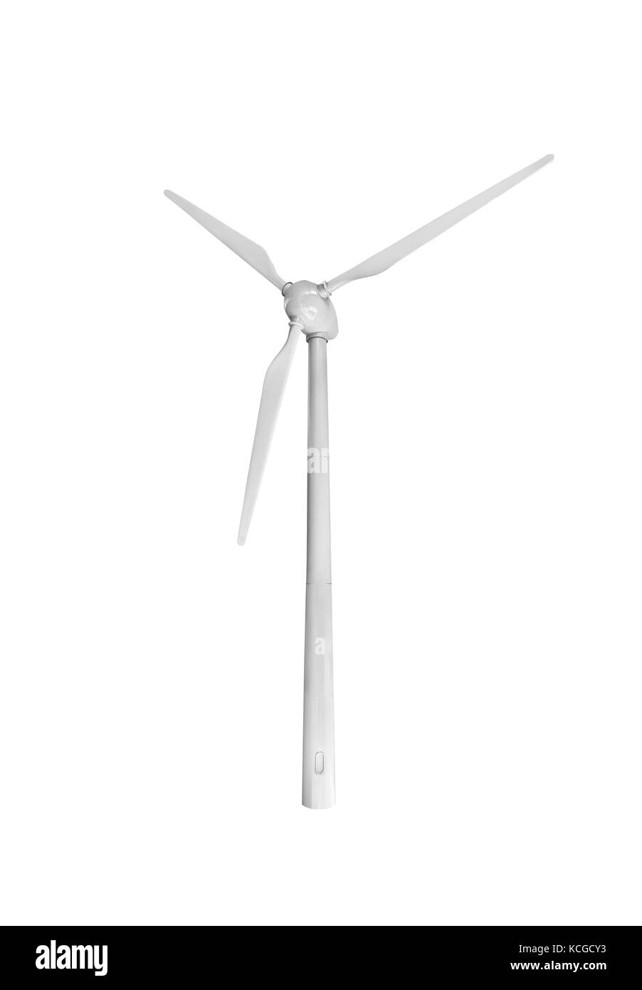 Windpark auf weißem Hintergrund. Stockfoto