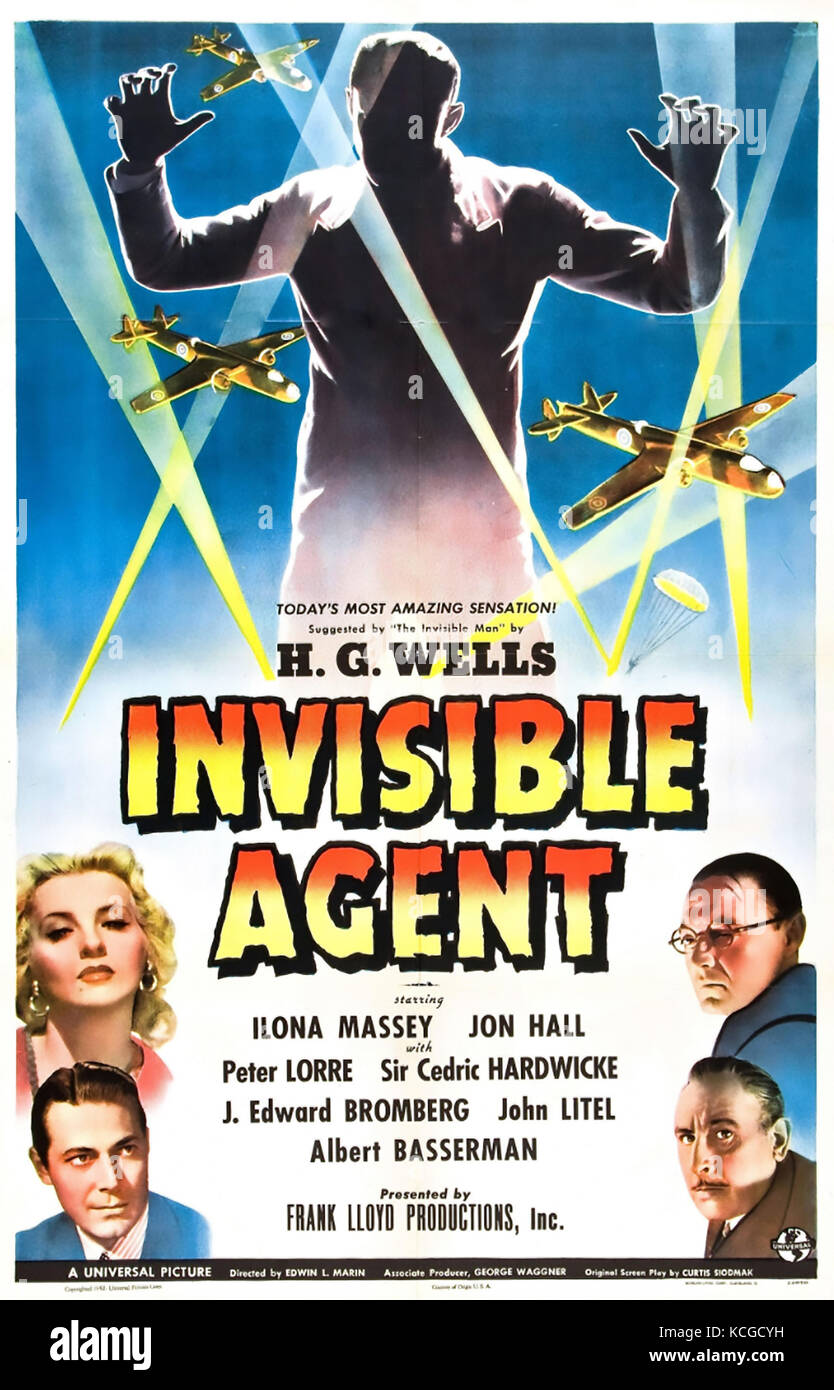 Invisible AGENT 1942 Universal Pictures scifi Film basiert auf H.G. Nun, der Roman Der Unsichtbare Mann Stockfoto