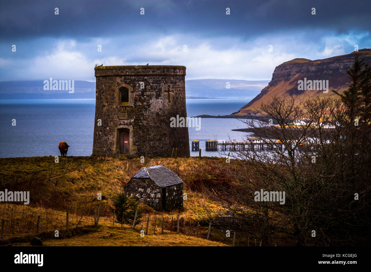 Runde Gebäude, Isle of Skye, Schottland Stockfoto