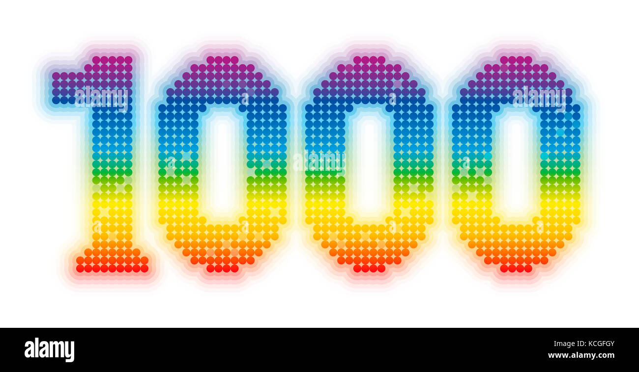 Tausend - genau Tausend gezählt Regenbogenfarbenen glänzend, schimmernd, glänzend Thrombozyten. Stockfoto