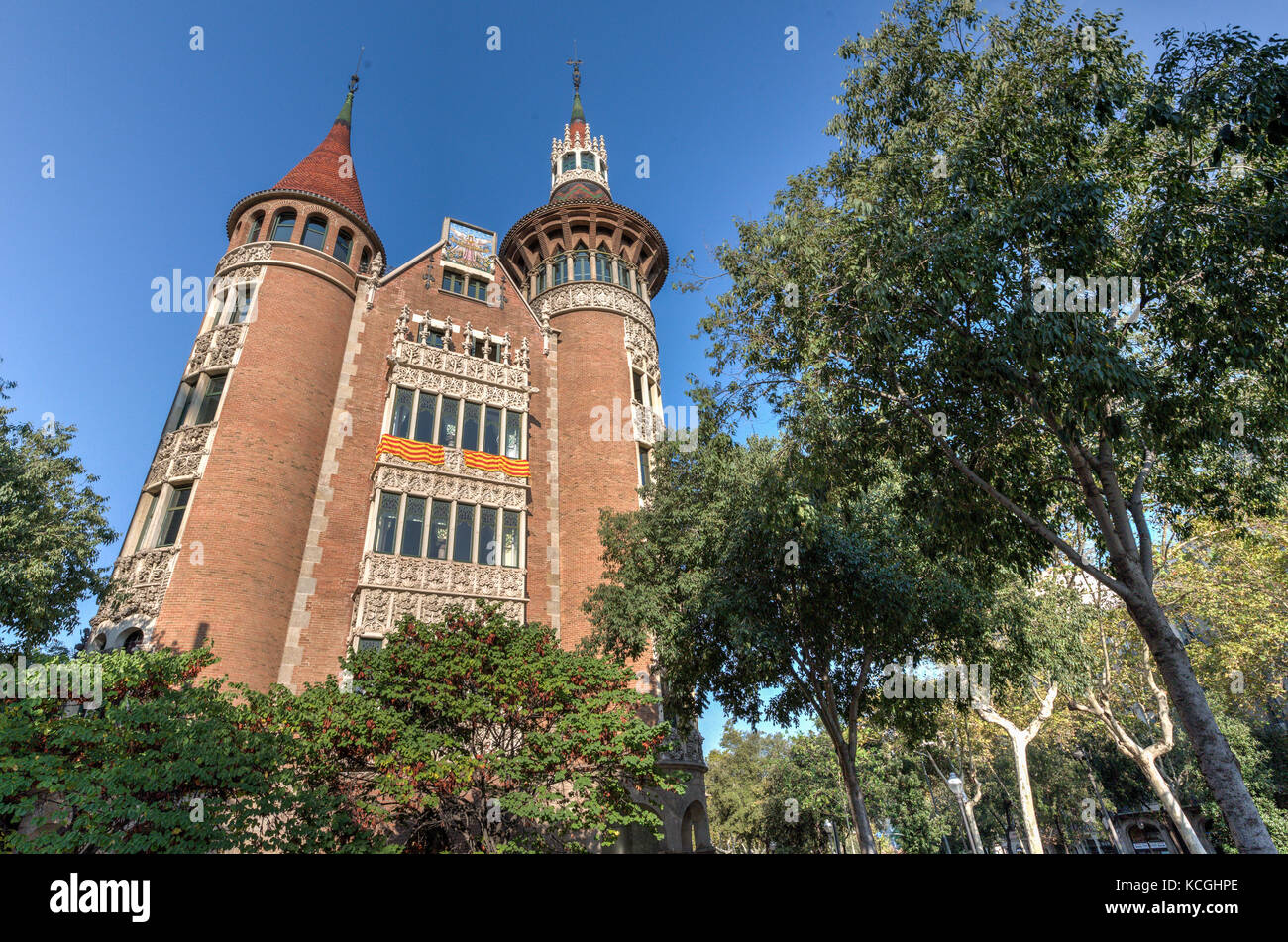 Casa de les Punxes, Diagonal, Barcelona, Katalonien, Spanien Stockfoto