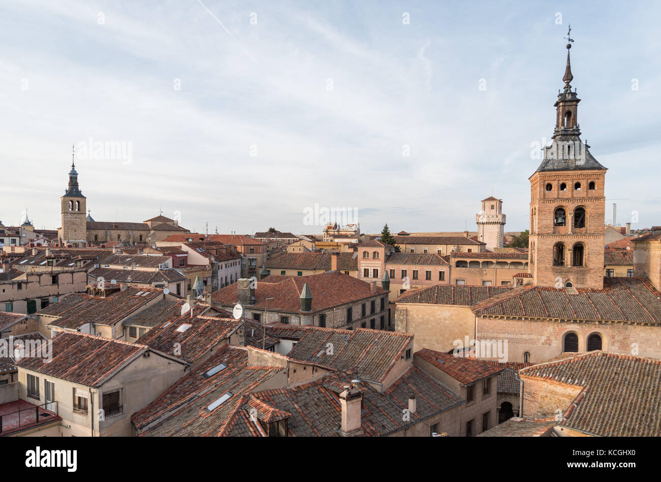 Stadtzentrum und Iglesia San Martín, Segovia, Spanien Stockfoto