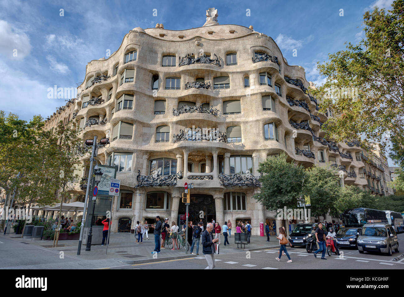 La Pedrera, Passeig De Grácia, Barcelona, Katalonien, Spanien Stockfoto