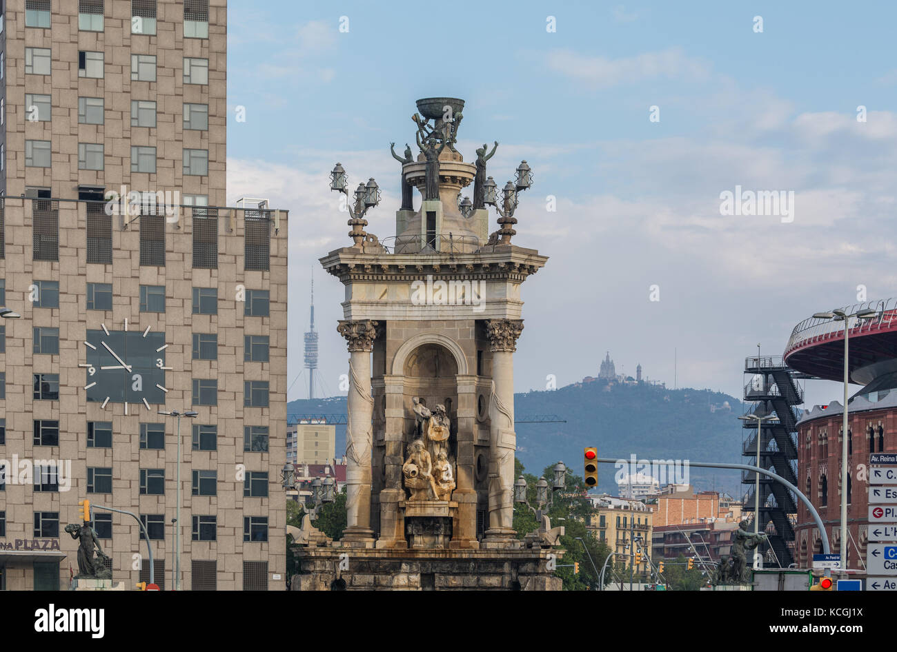 Rund um die Plaza de España, Barcelona, Katalonien, Spanien Stockfoto