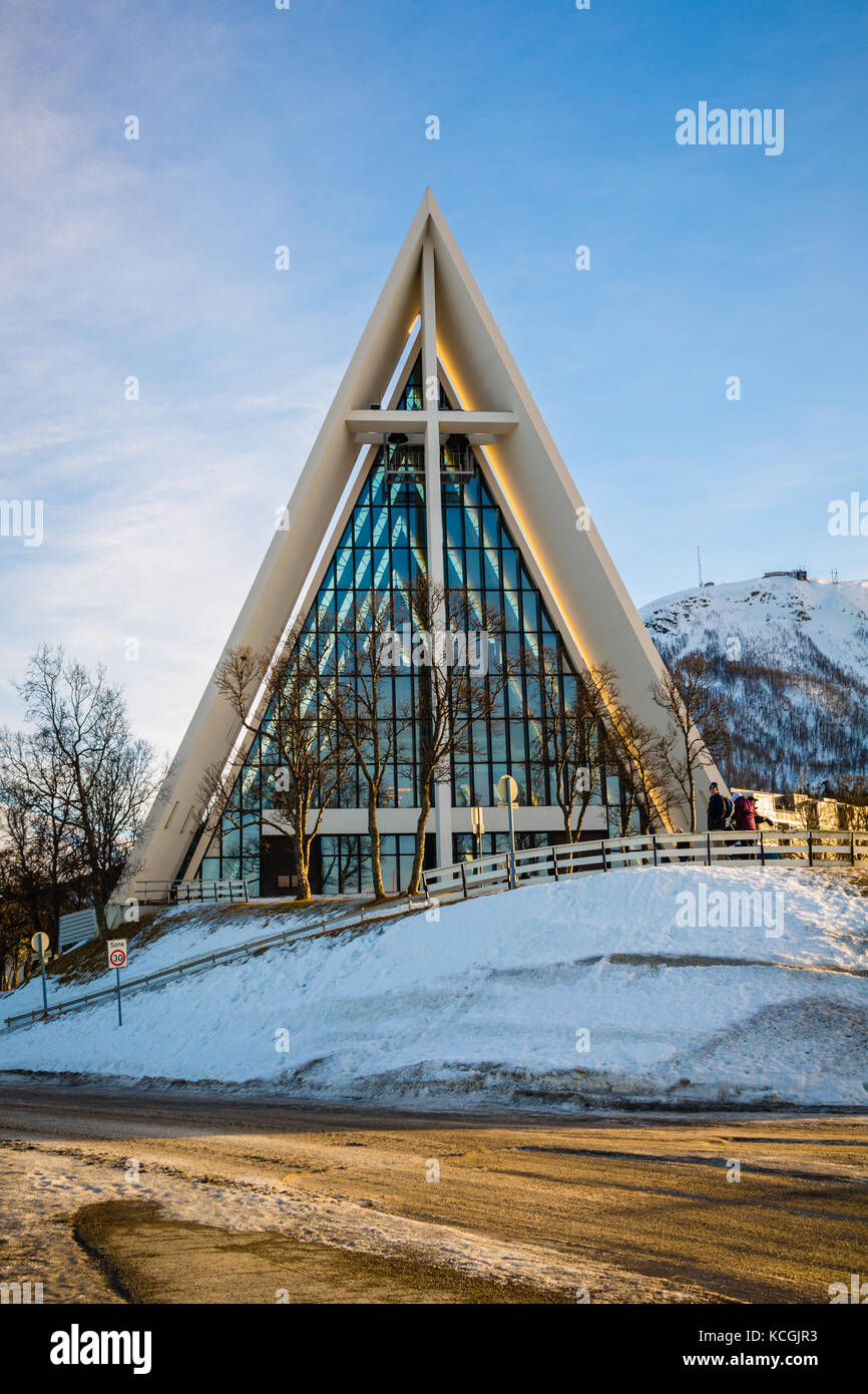 Tromsdalen Kirche, auch als ishavskatedralen bekannt, die Eismeerkathedrale, Tromso, Norwegen Stockfoto