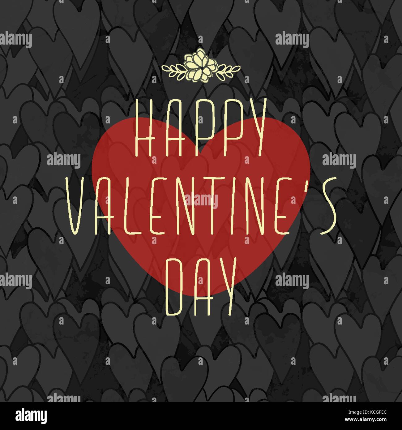 Die grunge Dirty valentine Karte mit nahtloser Muster mit Herz Stock Vektor