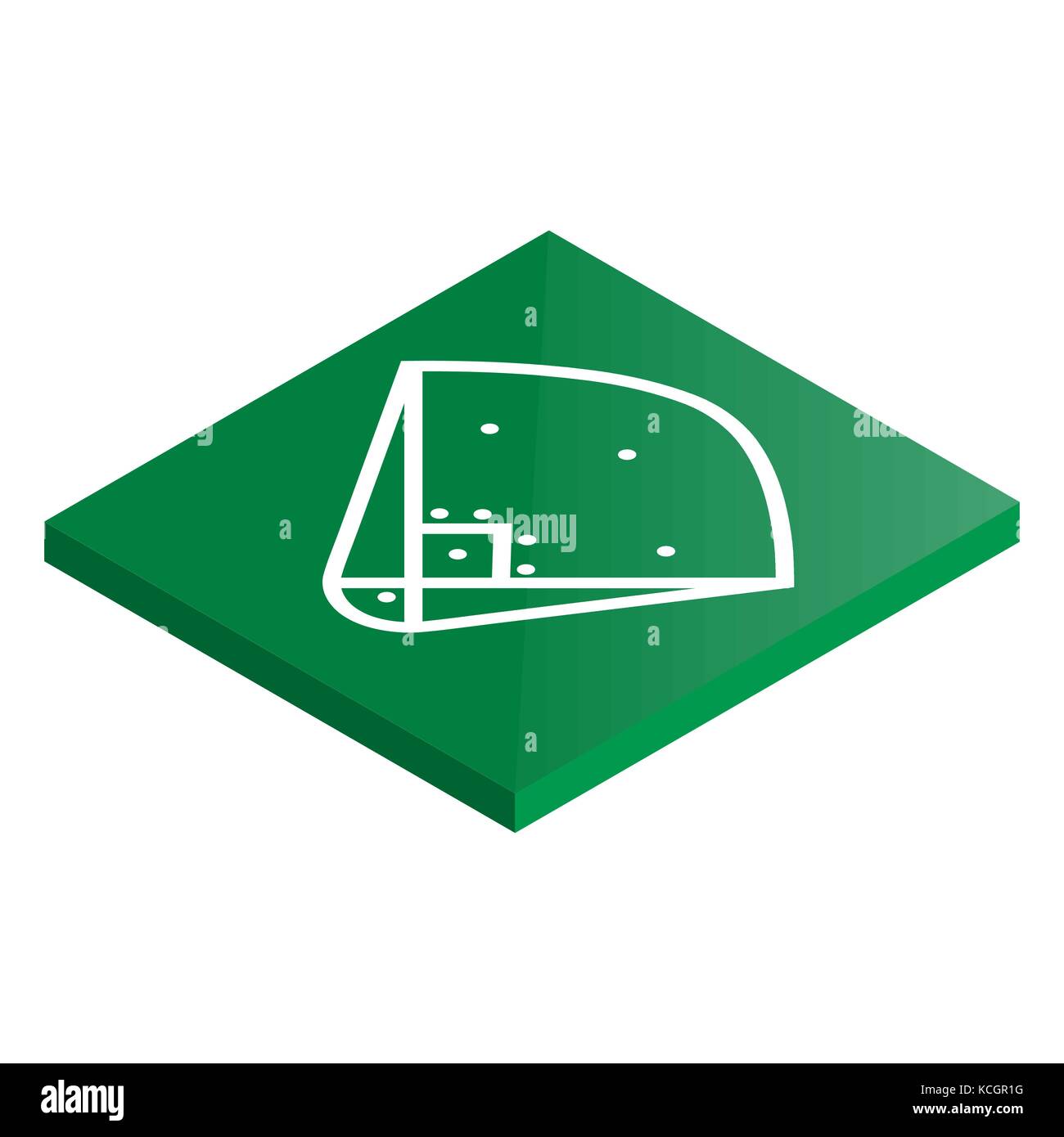 Symbol spielplatz Baseball. design Element der sportlichen Objekte. Flache isometrische 3D-Stil, Vector Illustration. Stock Vektor