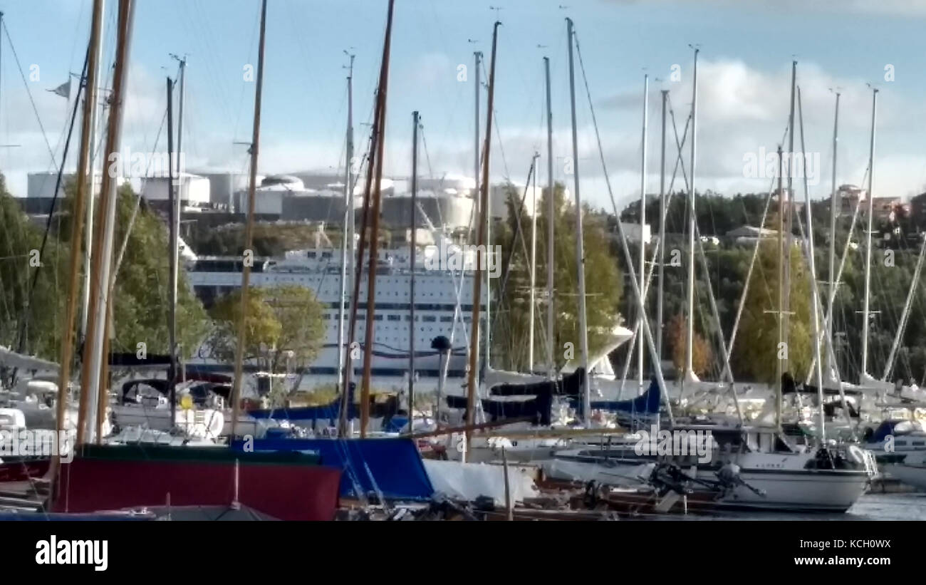 Öl, Tourismus und Freizeit Blick aus Blockhusudden, Djurgarden in Stockholm, Schweden Stockfoto