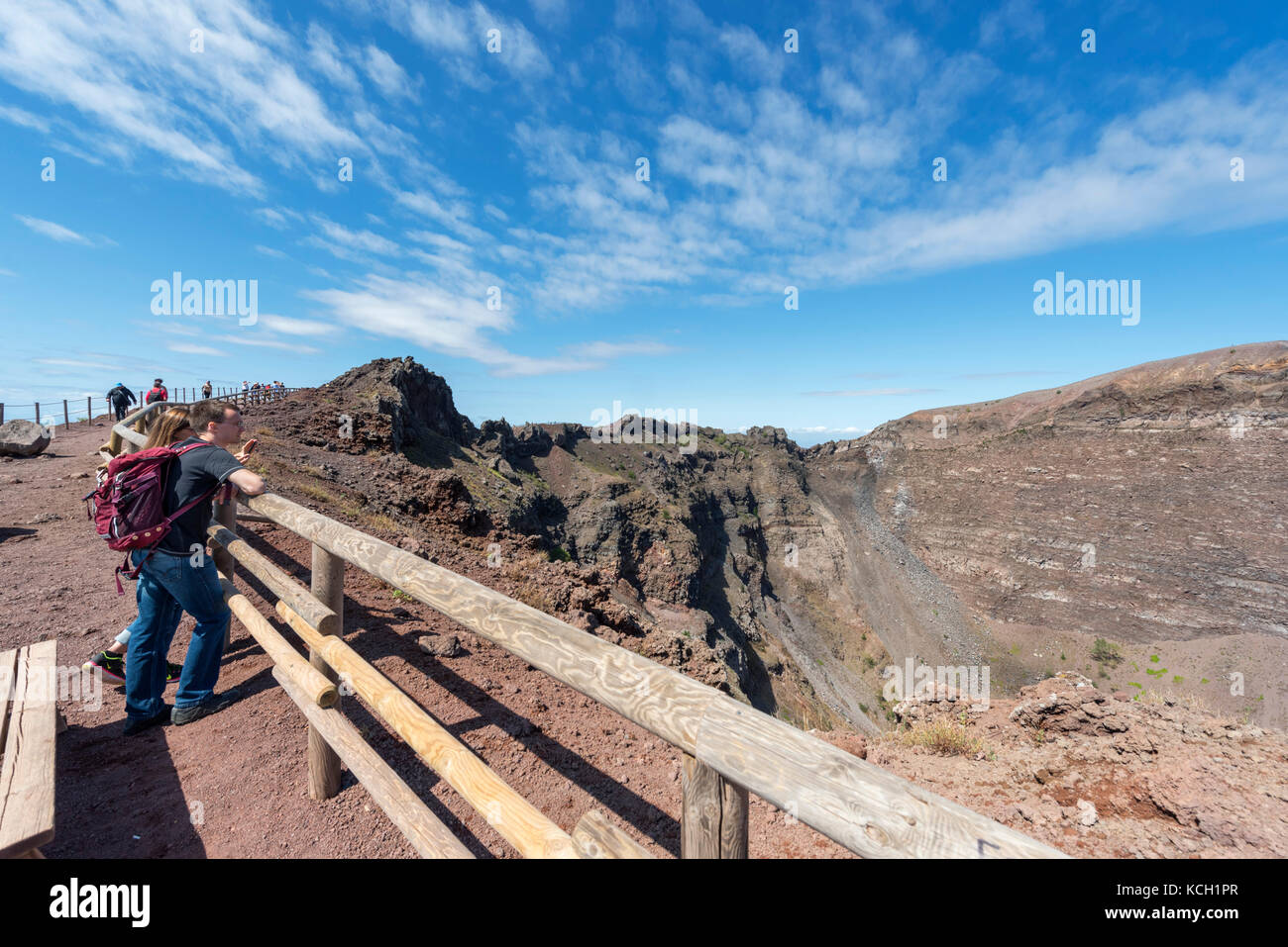 Wanderweg rund um den Krater des Vesuv, Neapel, Kampanien, Italien Stockfoto