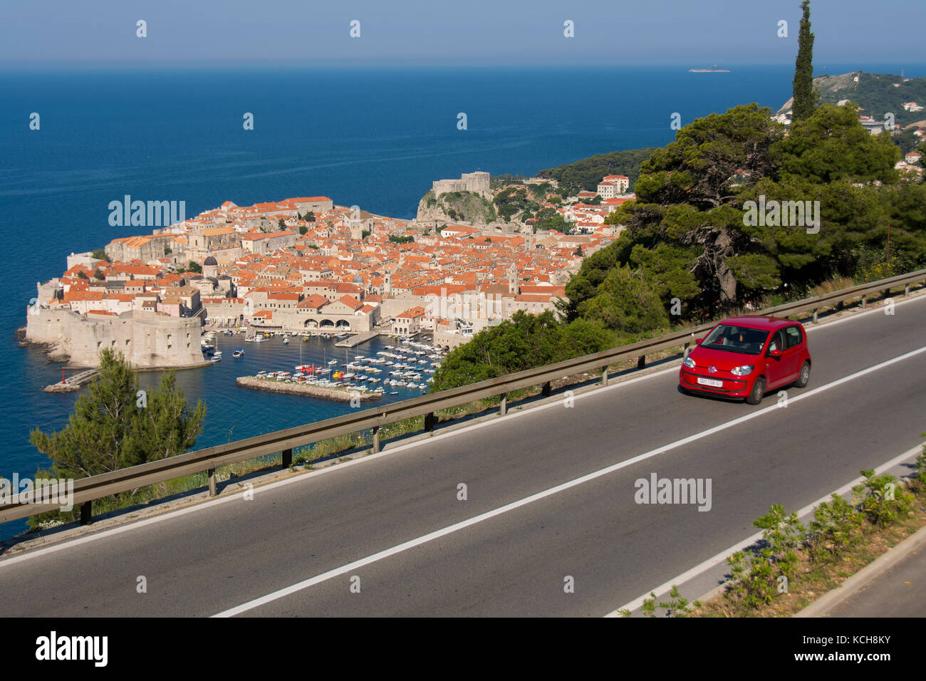 Aussicht auf die Hügel der Altstadt, Dubrovnik, Kroatien Stockfoto
