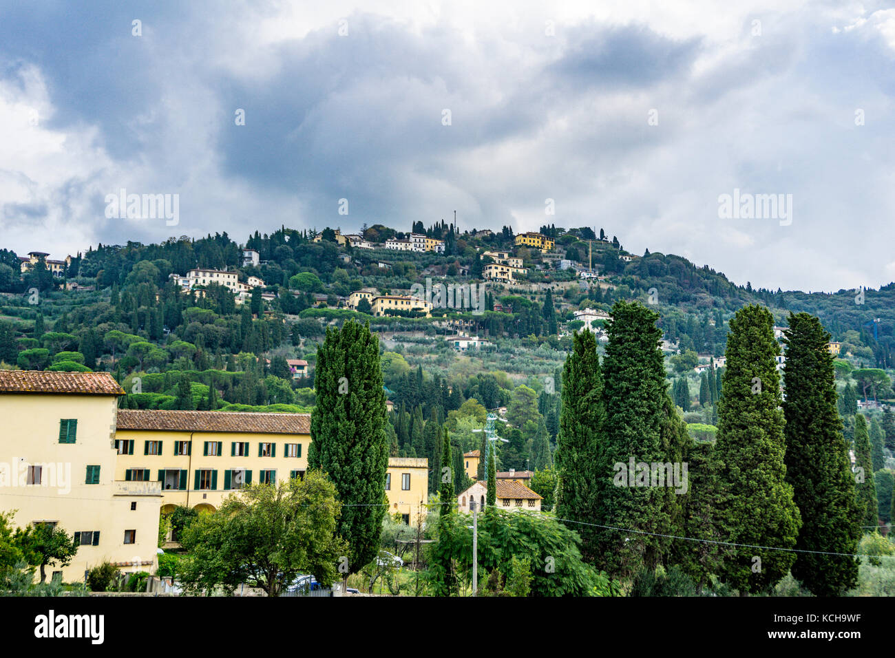 Die Toskanische Landschaft von Fiesole Italien Stockfoto