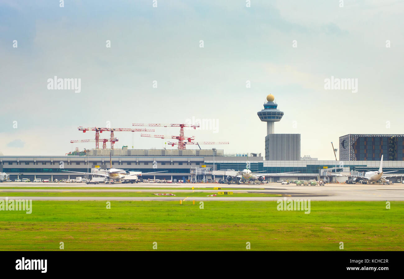 Der internationale Flughafen Changi in Singapur. Stockfoto