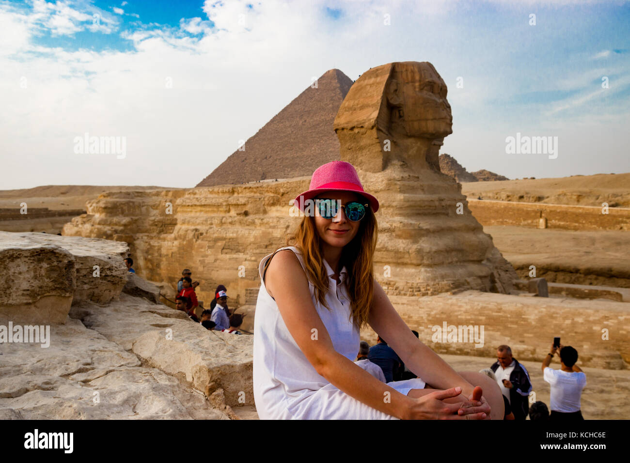 In der Nähe des Sphinx in Gizeh. Kairo, Ägypten Stockfoto