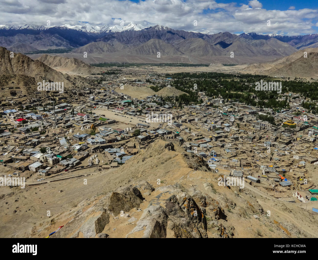 Die erbarmungslose Härte im Gelände von Leh Ladakh in Indien. Wenn man von der ausgetretenen Pfade. Stockfoto
