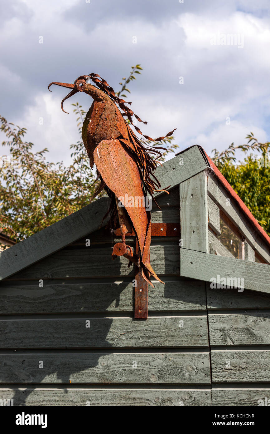 Metall vogel Skulptur, Bakewell, Derbyshire Stockfoto