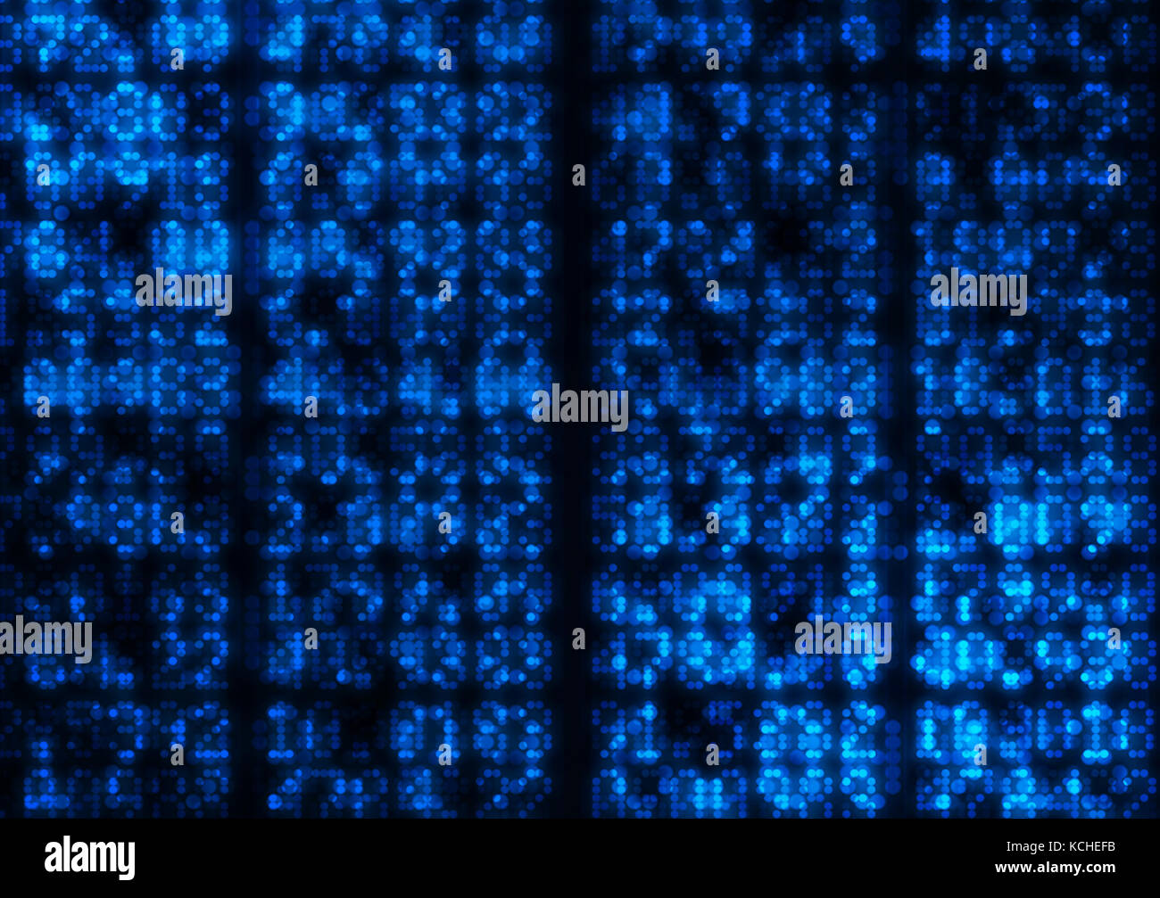 Eine Abflachung des Blauen digitalen Code und numerische Ziffern Stockfoto