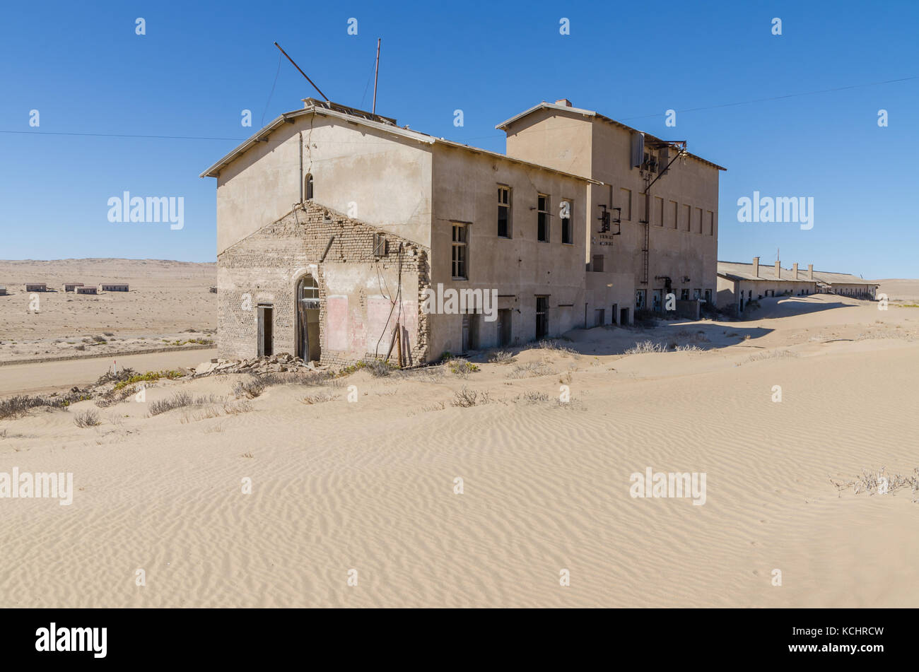 Ruinen der einst wohlhabenden deutschen Bergbau Stadt Kolmanskop, die in der Wüste Namib in der Nähe von Lüderitz, Namibia, Südafrika Stockfoto