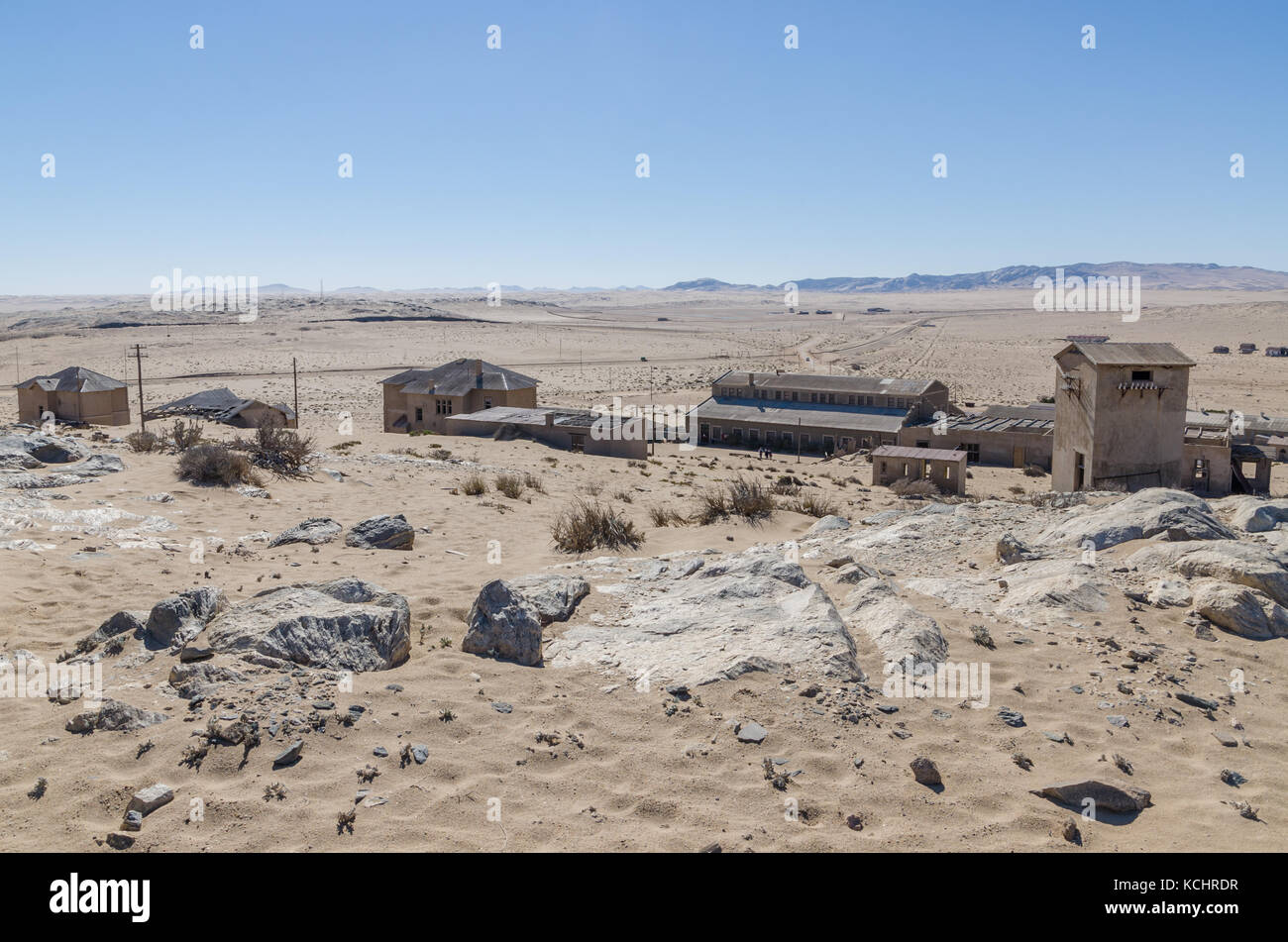 Ruinen der einst wohlhabenden deutschen Bergbau Stadt Kolmanskop, die in der Wüste Namib in der