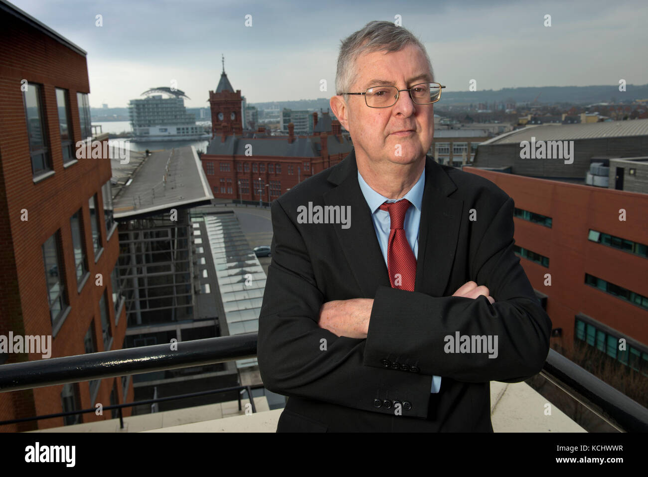 Prof. Mark Drakeford, Erster Minister von Wales in der walisischen Regierung. Stockfoto