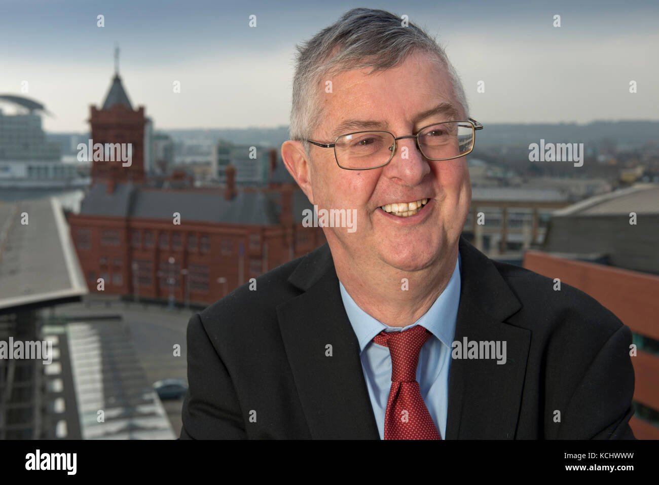Prof. Mark Drakeford, Erster Minister von Wales in der walisischen Regierung. Stockfoto