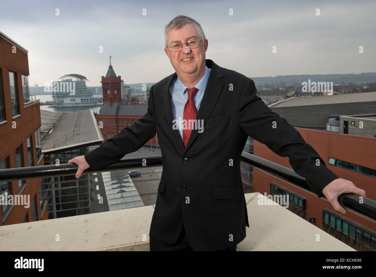 Prof. Mark Drakeford, Erster Minister von Wales in der walisischen Regierung. Stockfoto