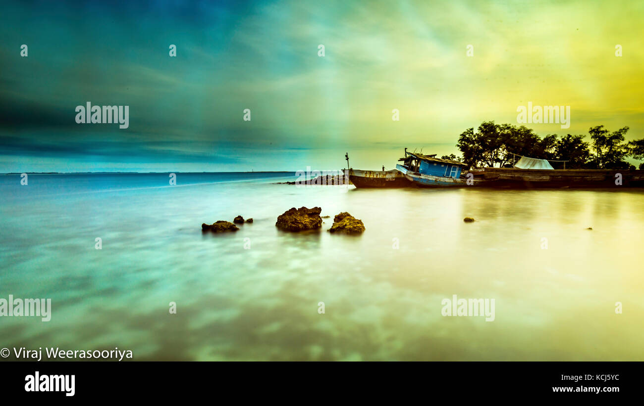 Morgen sky - Meer Strand Stockfoto