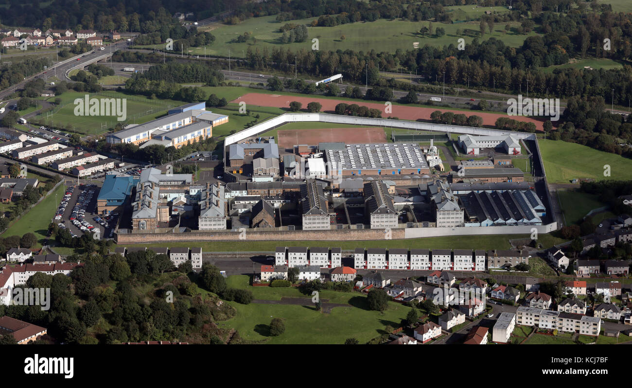 Luftaufnahme von HMP Barlinnie, Glasgow, Schottland, Großbritannien Stockfoto