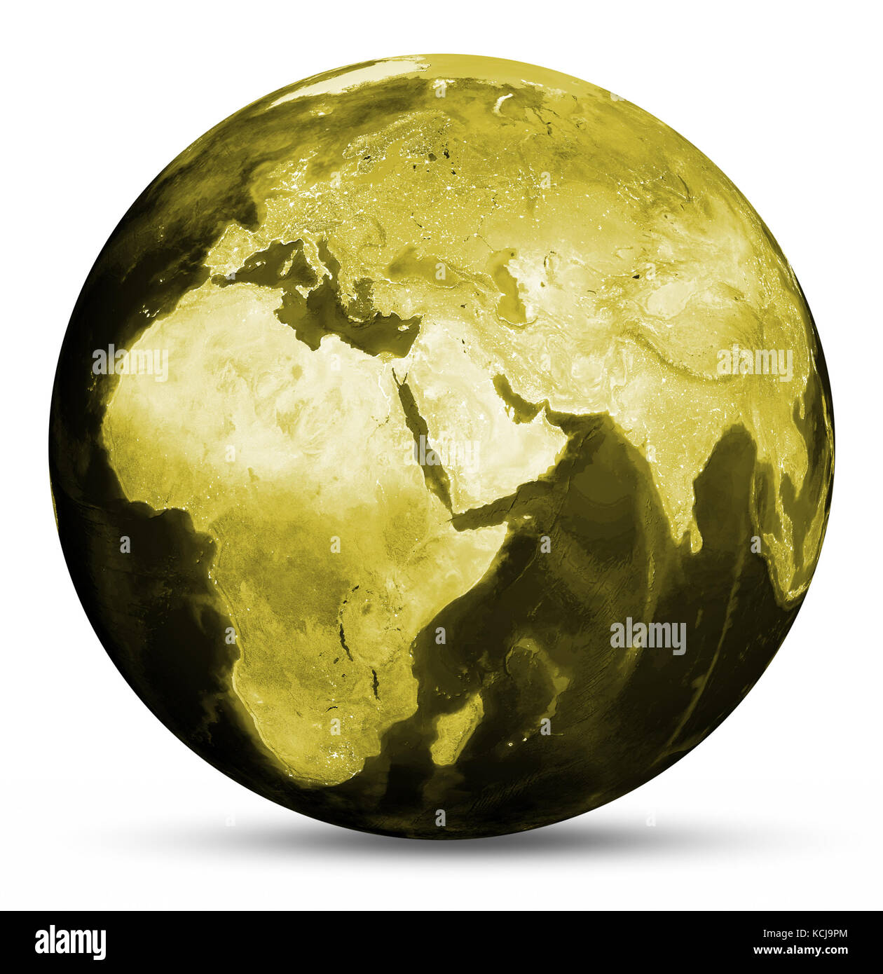 Erde gelbe Karte 3D-Rendering Stockfoto