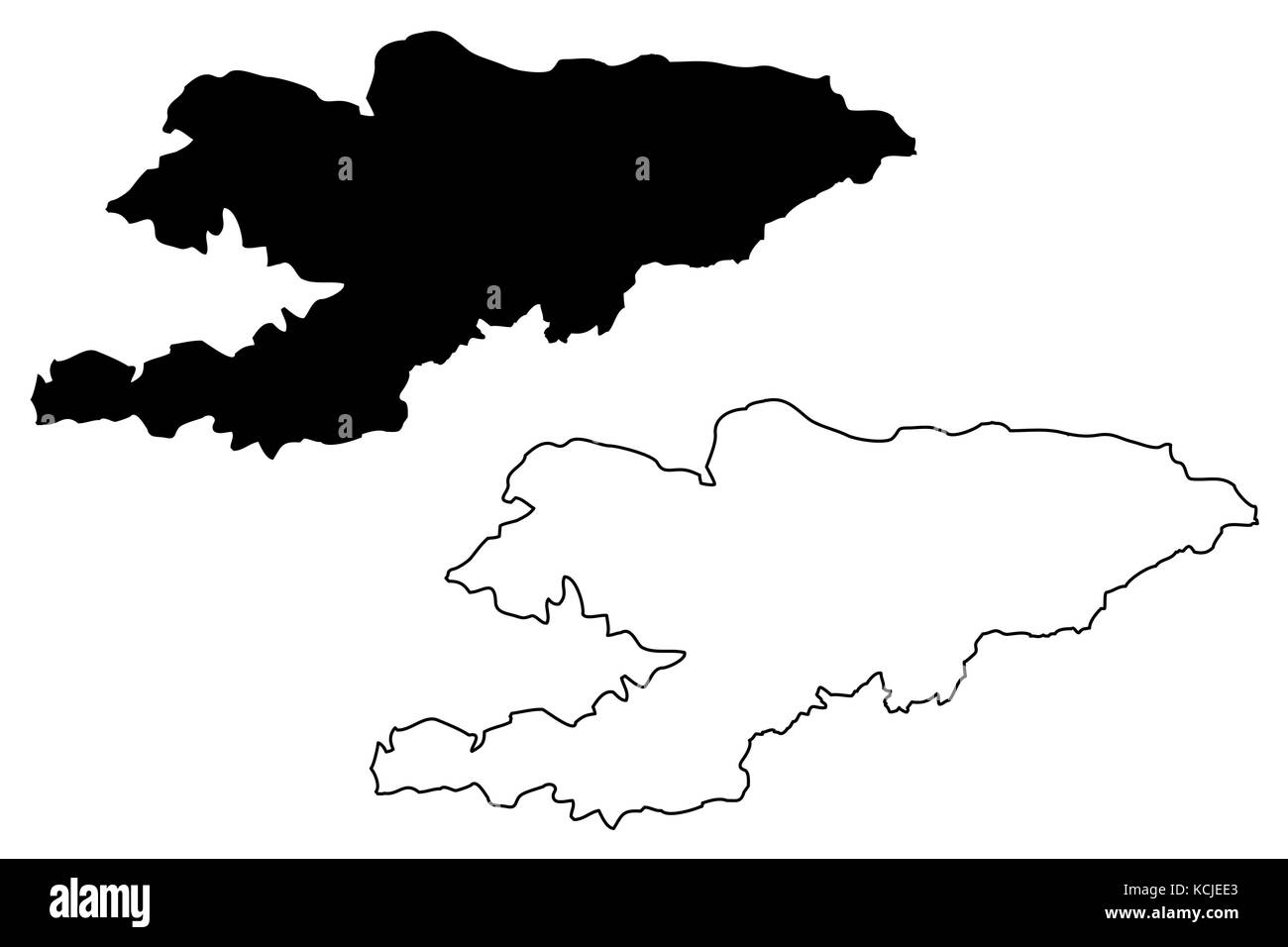 Kirgisistan karte Vektor-illustration, kritzeln Skizze Kirgisien Stock Vektor