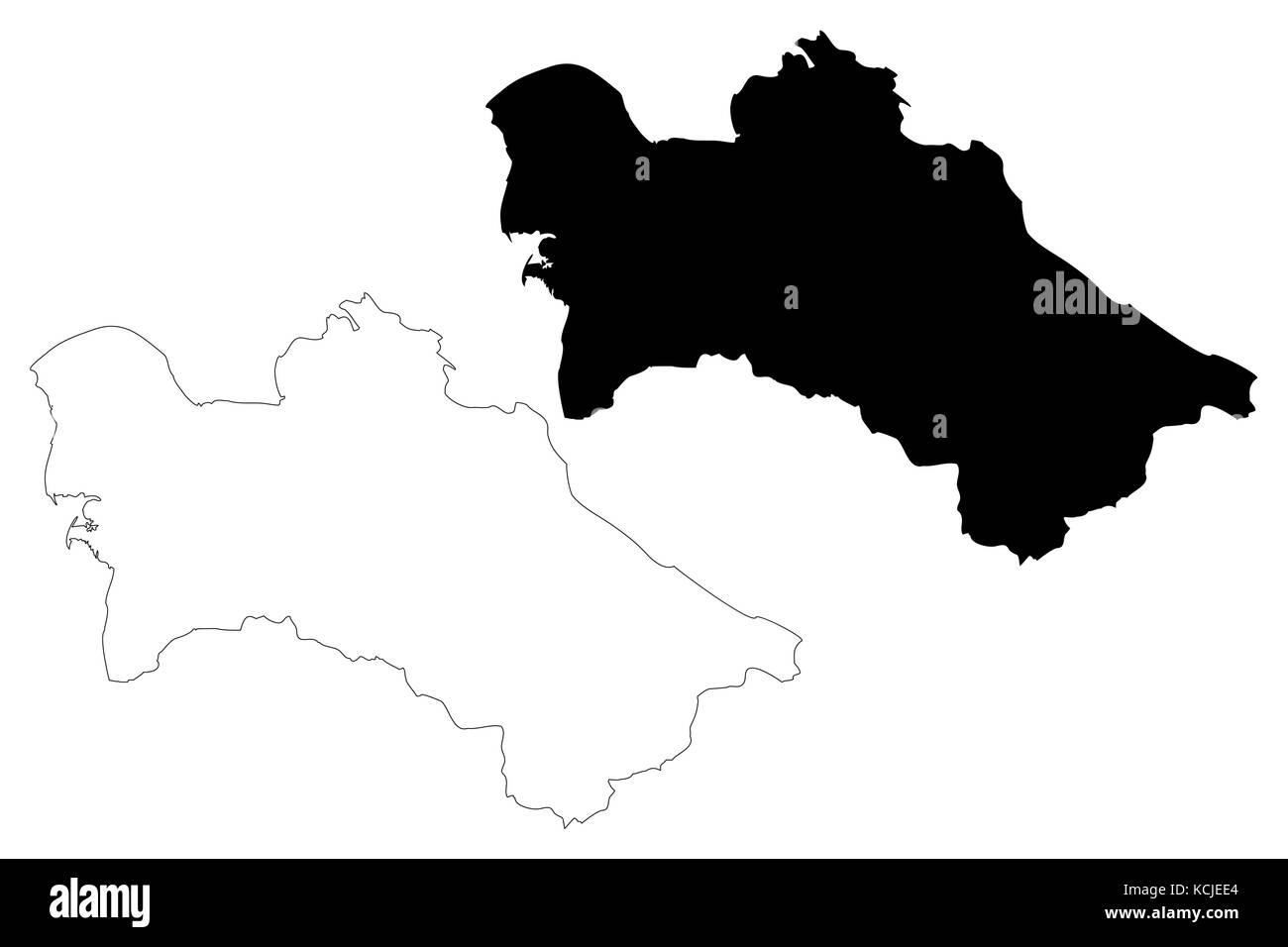Turkmenistan karte Vektor-illustration, kritzeln Skizze turkomen Stock Vektor