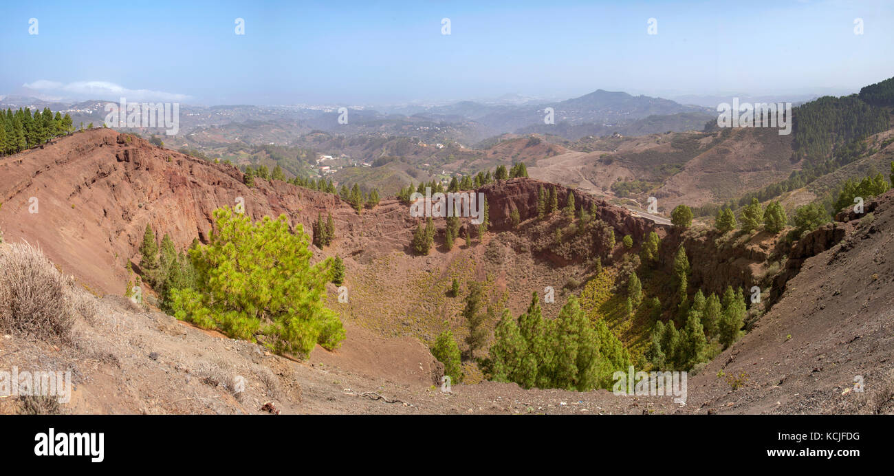 Gran Canaria, vulkanische Caldera Caldera de los Pinos, Panorama Stockfoto