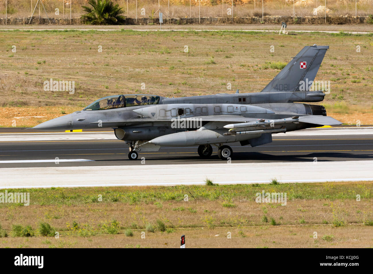 Polish Air Force Lockheed Martin F-16 Fighting Falcon dj [4081] Nachdem im Static Display von Mia 2017 Teilnehmenden. Stockfoto