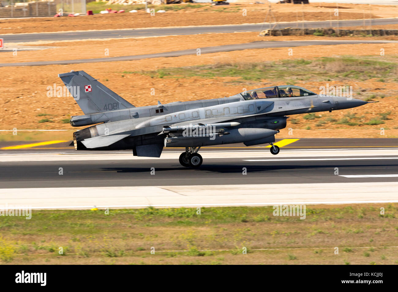 Polish Air Force Lockheed Martin F-16 Fighting Falcon dj [4081] Nachdem im Static Display von Mia 2017 Teilnehmenden. Stockfoto