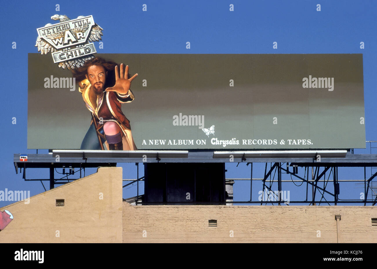 Jethro Tull Hinweistafel auf dem Sunset Strip circa 1974 Stockfoto