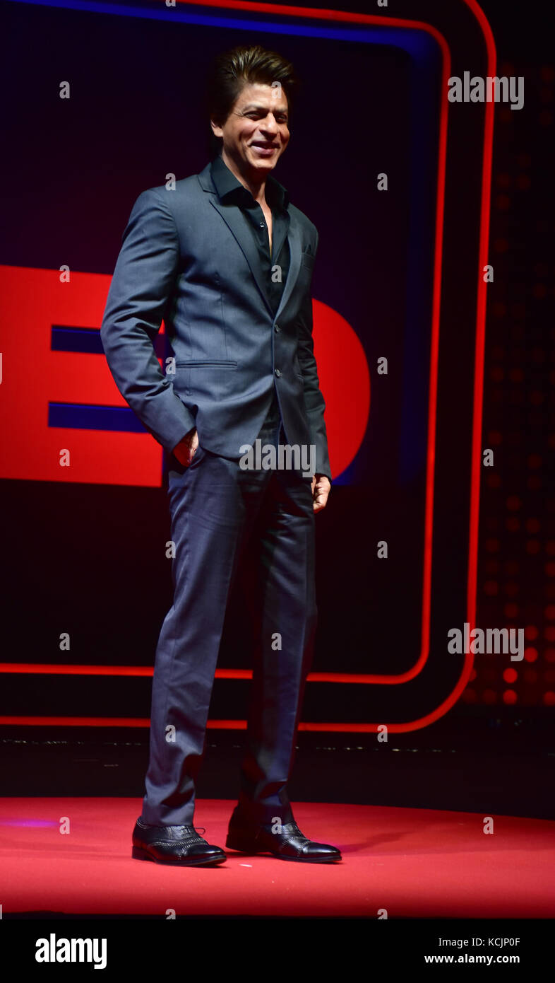 Mumbai, Indien. 05. Oktober 2017. Bollywood Schauspieler Shahrukh Khan an der tedtalks Indien Launch Event im Hotel Taj Lands End, bandra in Mumbai vorhanden. Credit: Azhar Khan/alamy leben Nachrichten Stockfoto