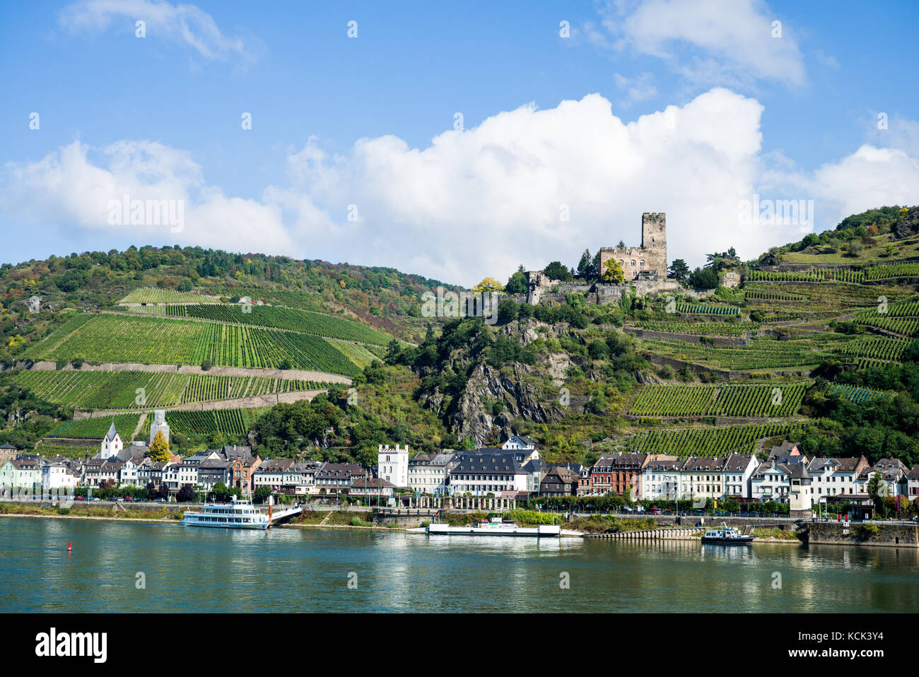 Die Stadt kaub am Rhein in Deutschland Stockfoto