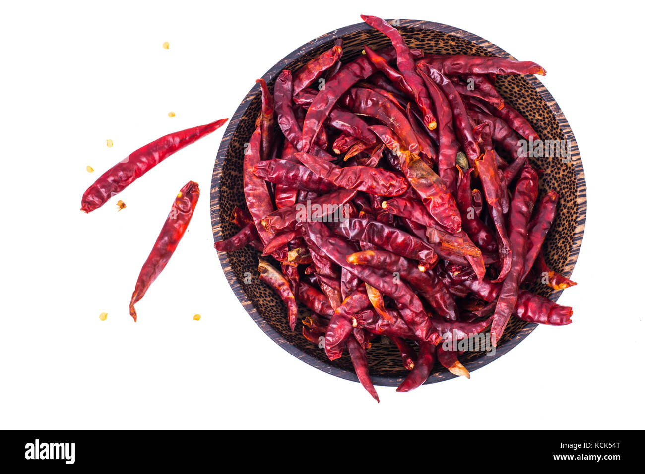 Rote getrocknete Chili. studio Foto Stockfoto