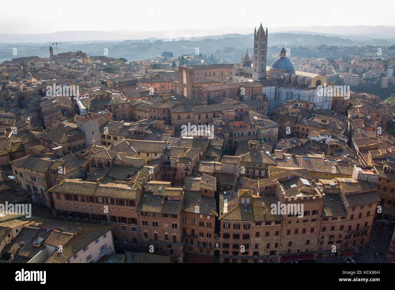 Blick auf Siena vom Campanile del Mangia Stockfoto