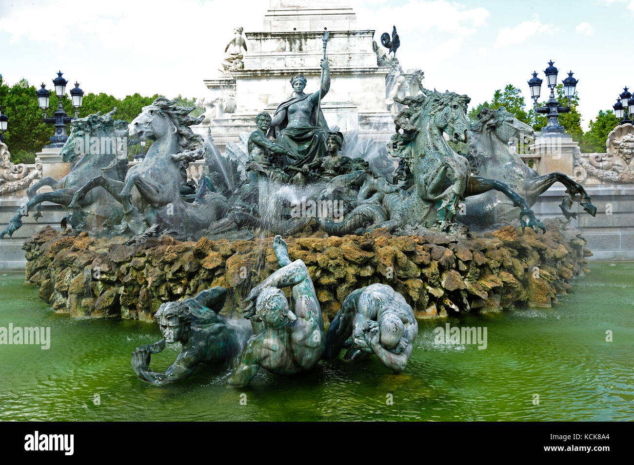 Monument Aux girondins, Place des Quinconces, Bordeaux, Gironde, Aquitanien, Frankreich Stockfoto