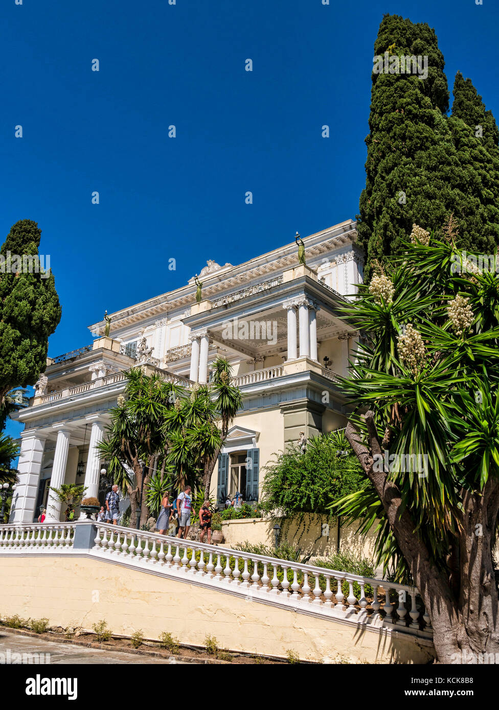 Achilleion auf Korfu ist ein Palast der Kaiserin von Österreich Elisabeth von Bayern erbaut Stockfoto